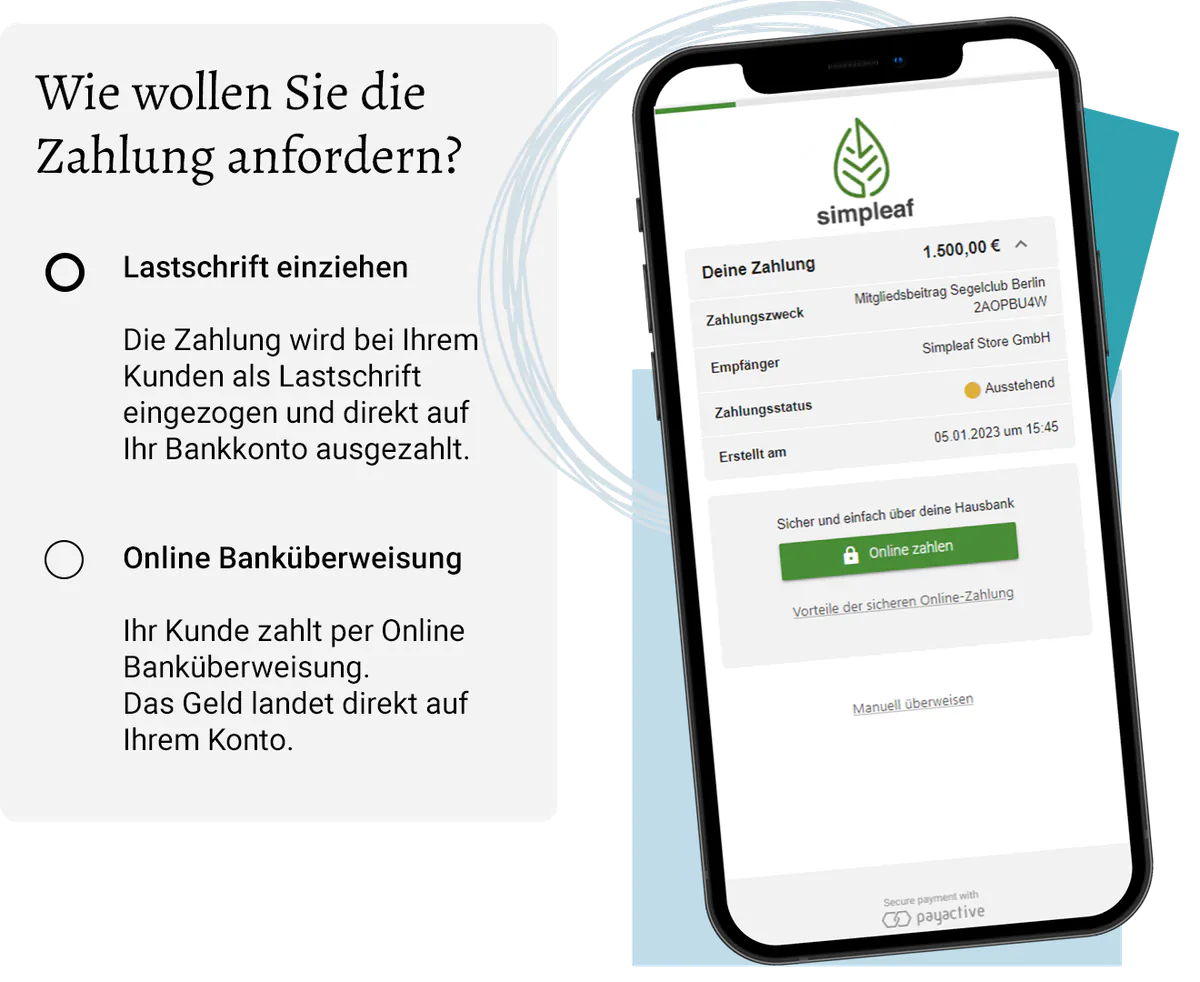 Zahlungsaufforderung im Payactive Portal