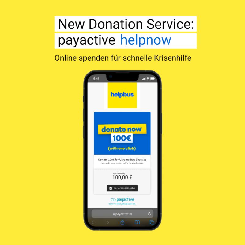 payactive helpnow sammelt Spenden für die Ukraine